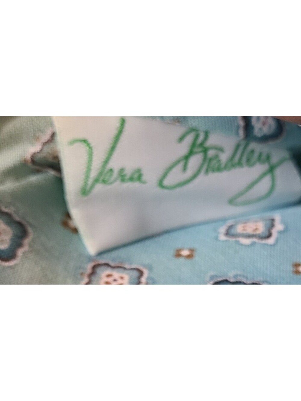 Vera Bradley Carry It All Quilted Wristlet Java Brown & Blue Paisley Zip Retired - Picture 6 of 6